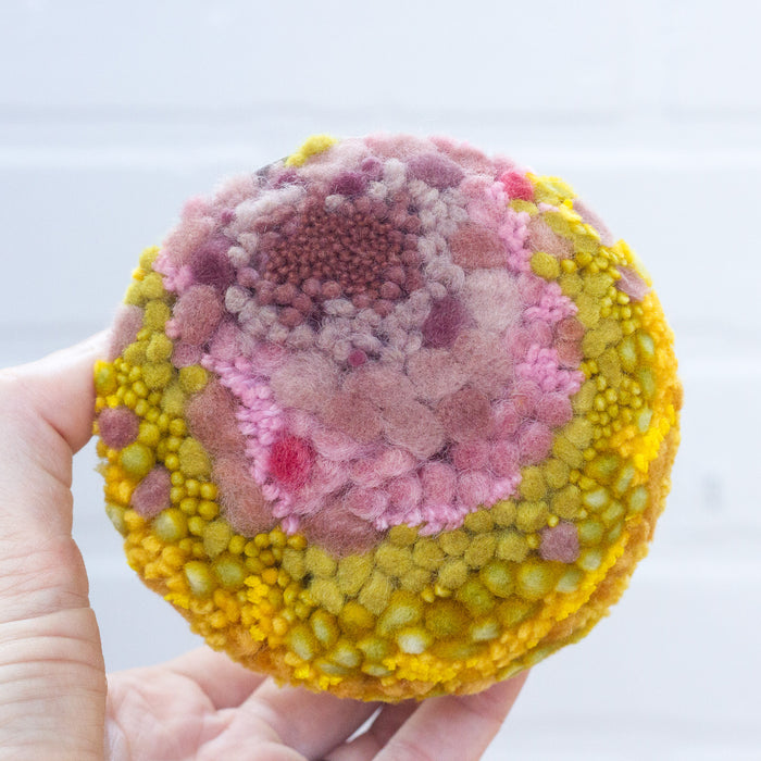 Vintage Jell-O Mold Puff Sculpture: Pink + Yellow