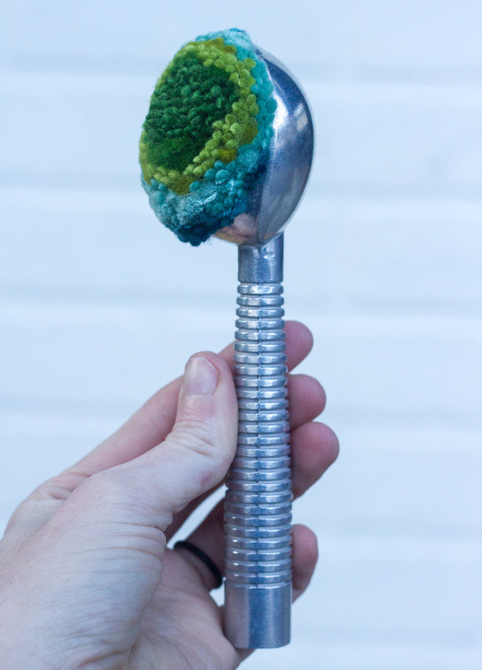 Vintage Striped Ice Cream Scoop | Green + Blue
