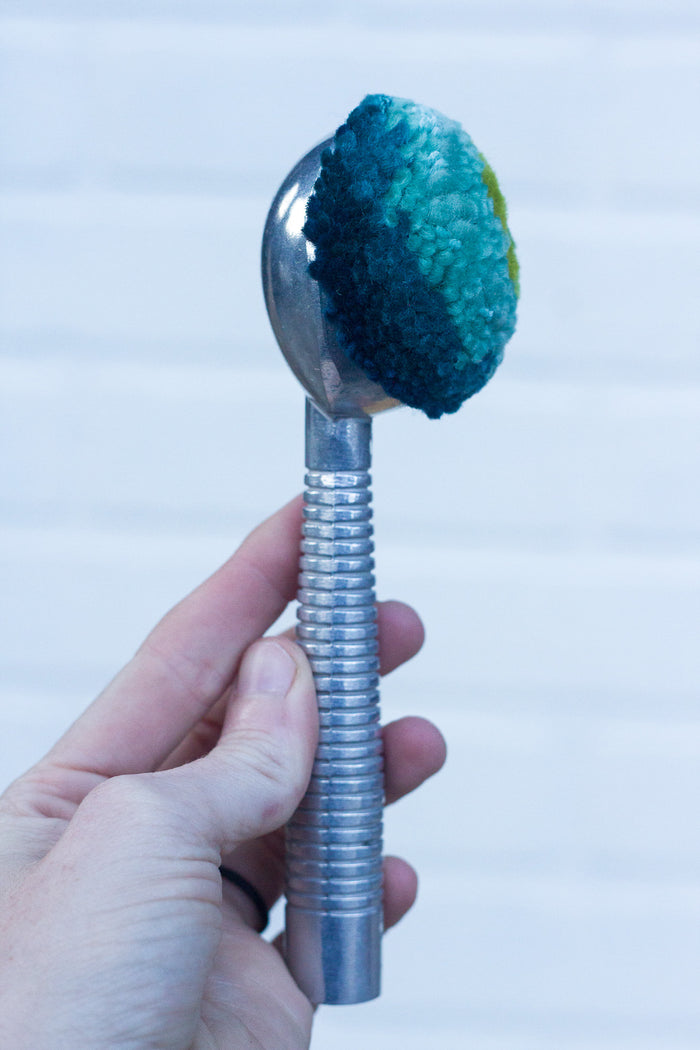Vintage Striped Ice Cream Scoop | Green + Blue